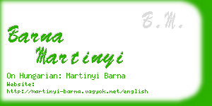 barna martinyi business card